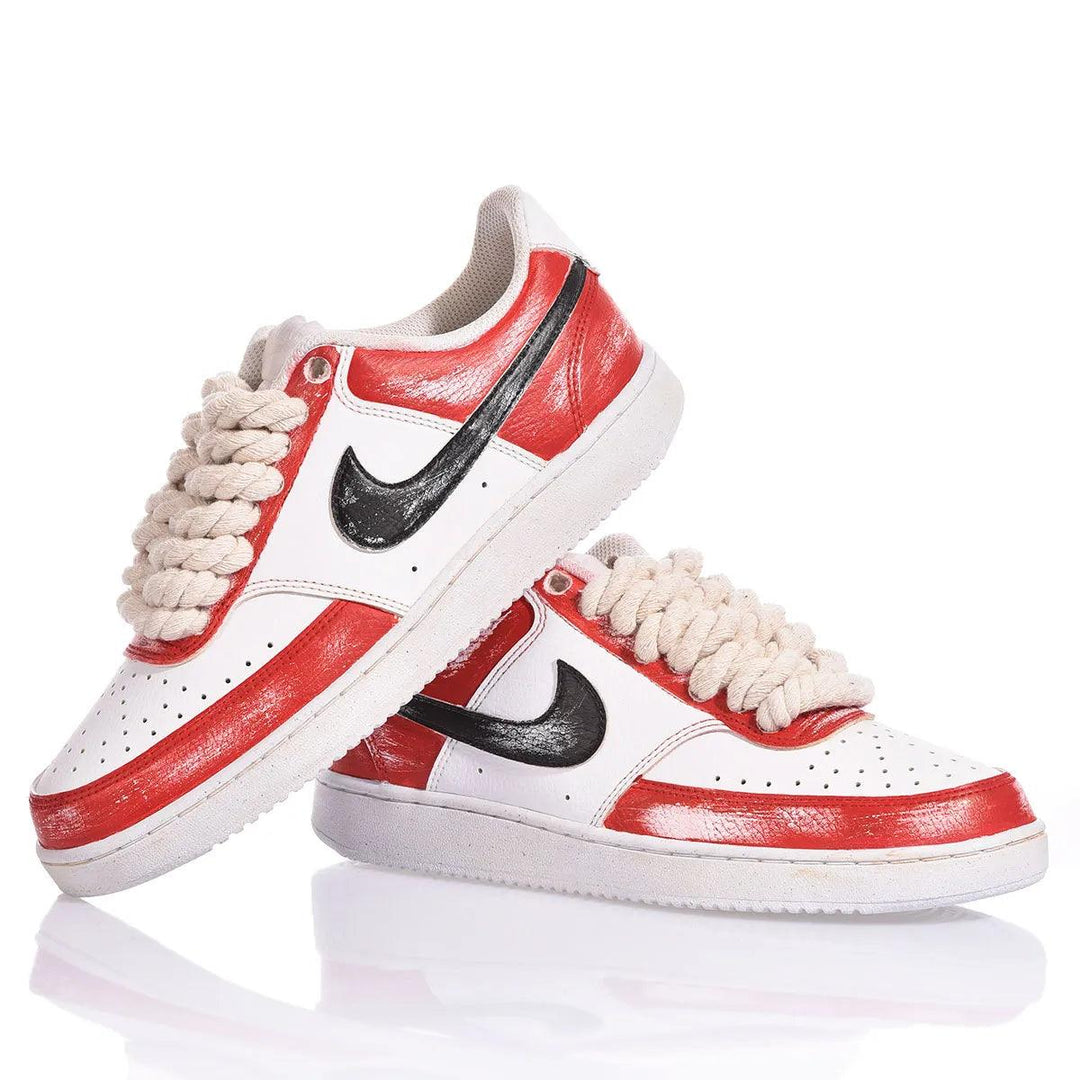 Nike Red Vintage Court Vision Dipinto