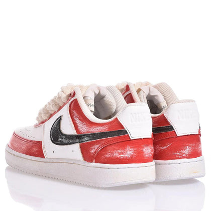 Nike Red Vintage Court Vision Dipinto