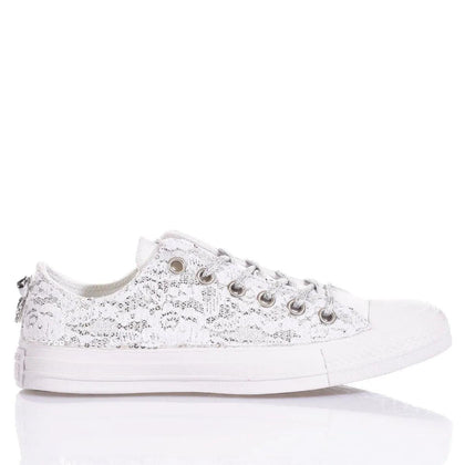 Converse Ox Glamour White Chuck Taylor Basse Pizzo
