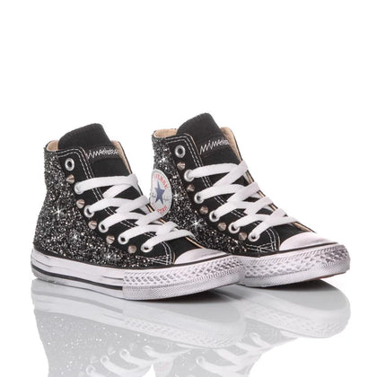 Converse Junior Glitter Black Chuck Taylor Hi Glitter