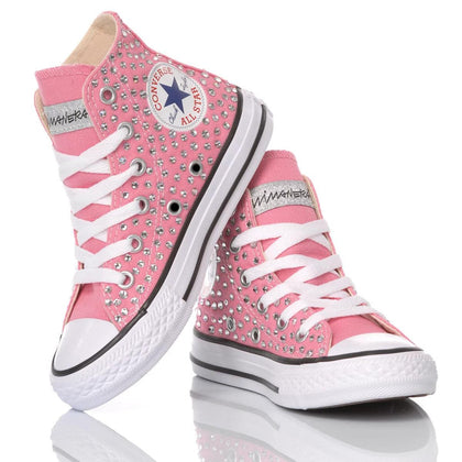 Converse Junior Swarovski Pink Chuck Taylor Hi Swarovski
