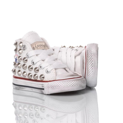Converse Baby Borchia Bianca Chuck Taylor Hi Borchie