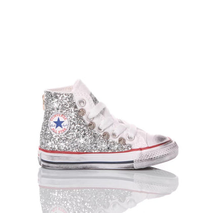 Converse Baby Glitter Silver Chuck Taylor Hi Glitter