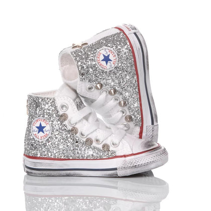 Converse Baby Glitter Silver Chuck Taylor Hi Glitter