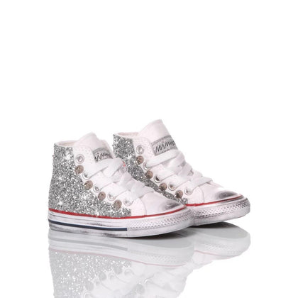 Converse Baby Glitter Silver Chuck Taylor Hi Glitter