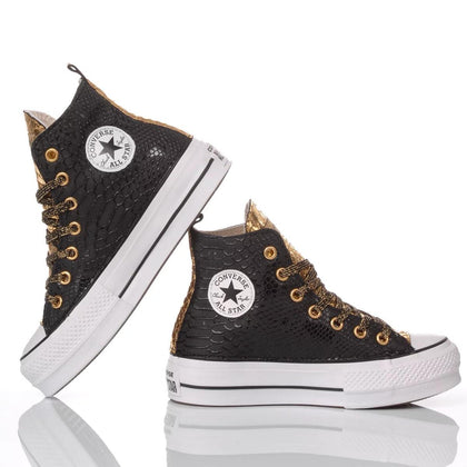 Converse Platform Snake Black/Gold Platform Animalier