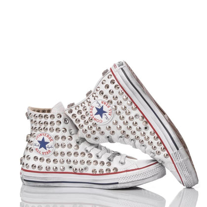 Converse Pelle Borchie Bianca