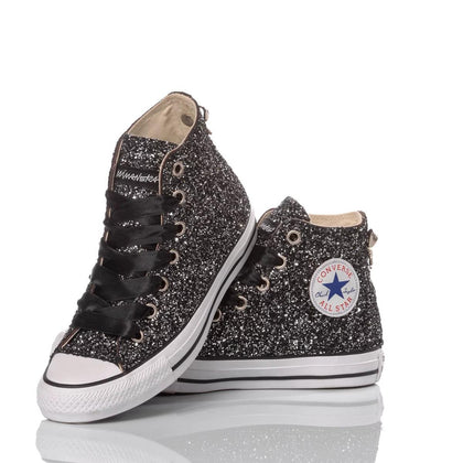 Converse Full Black Chuck Taylor Hi Glitter