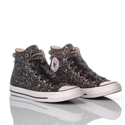 Converse Full Black Chuck Taylor Hi Glitter