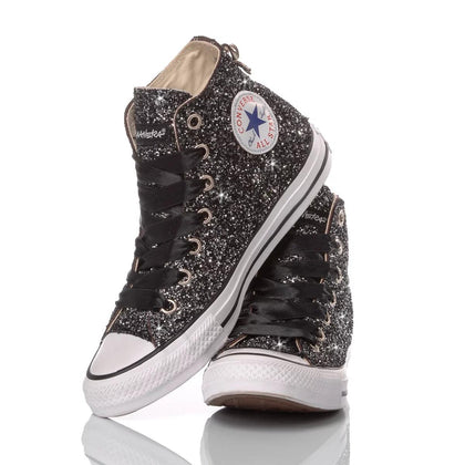 Converse Full Black Chuck Taylor Hi Glitter