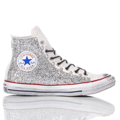 Converse Glitter Silver Chuck Taylor Hi Glitter