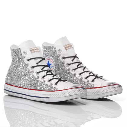 Converse Glitter Silver Chuck Taylor Hi Glitter