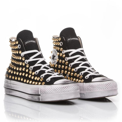 Converse Platform Nera Borchie Oro Platform Borchie