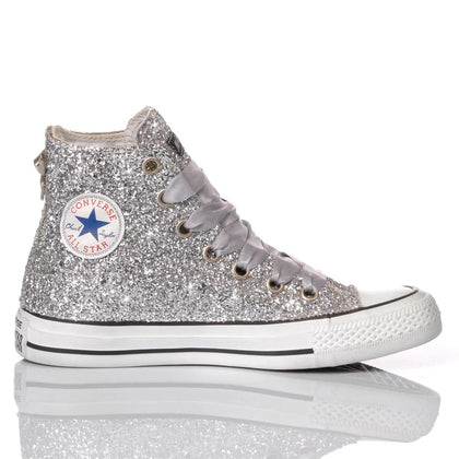 Converse Full Silver Chuck Taylor Hi Glitter