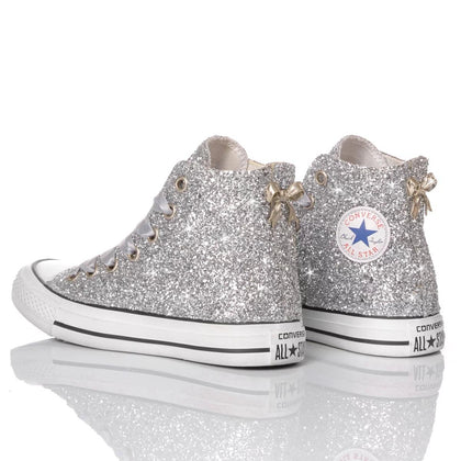 Converse Full Silver Chuck Taylor Hi Glitter