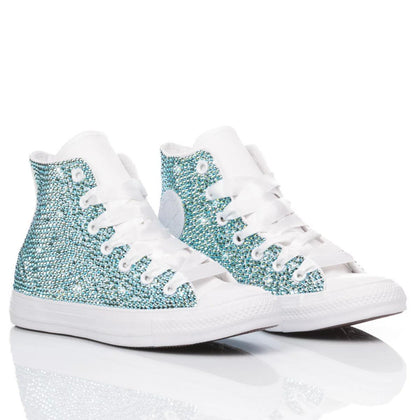 Converse Luxury Light Blue Chuck Taylor Hi Special,Swarovski