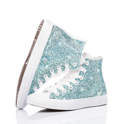 Converse Luxury Light Blue Chuck Taylor Hi Special,Swarovski