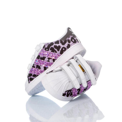 Adidas Superstar Baby Leo Purple Superstar Animalier,Glitter