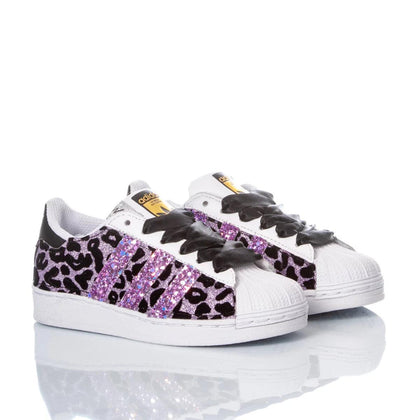 Adidas Superstar Junior Leo Purple Superstar Animalier,Glitter