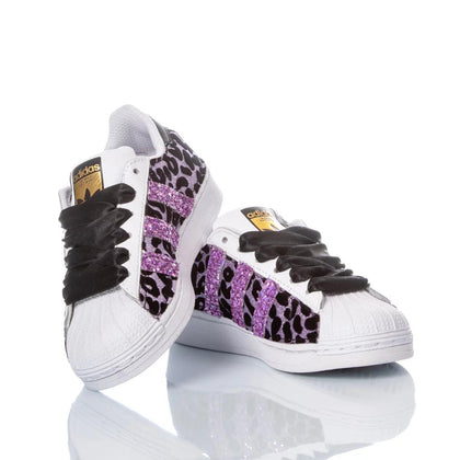 Adidas Superstar Junior Leo Purple Superstar Animalier,Glitter