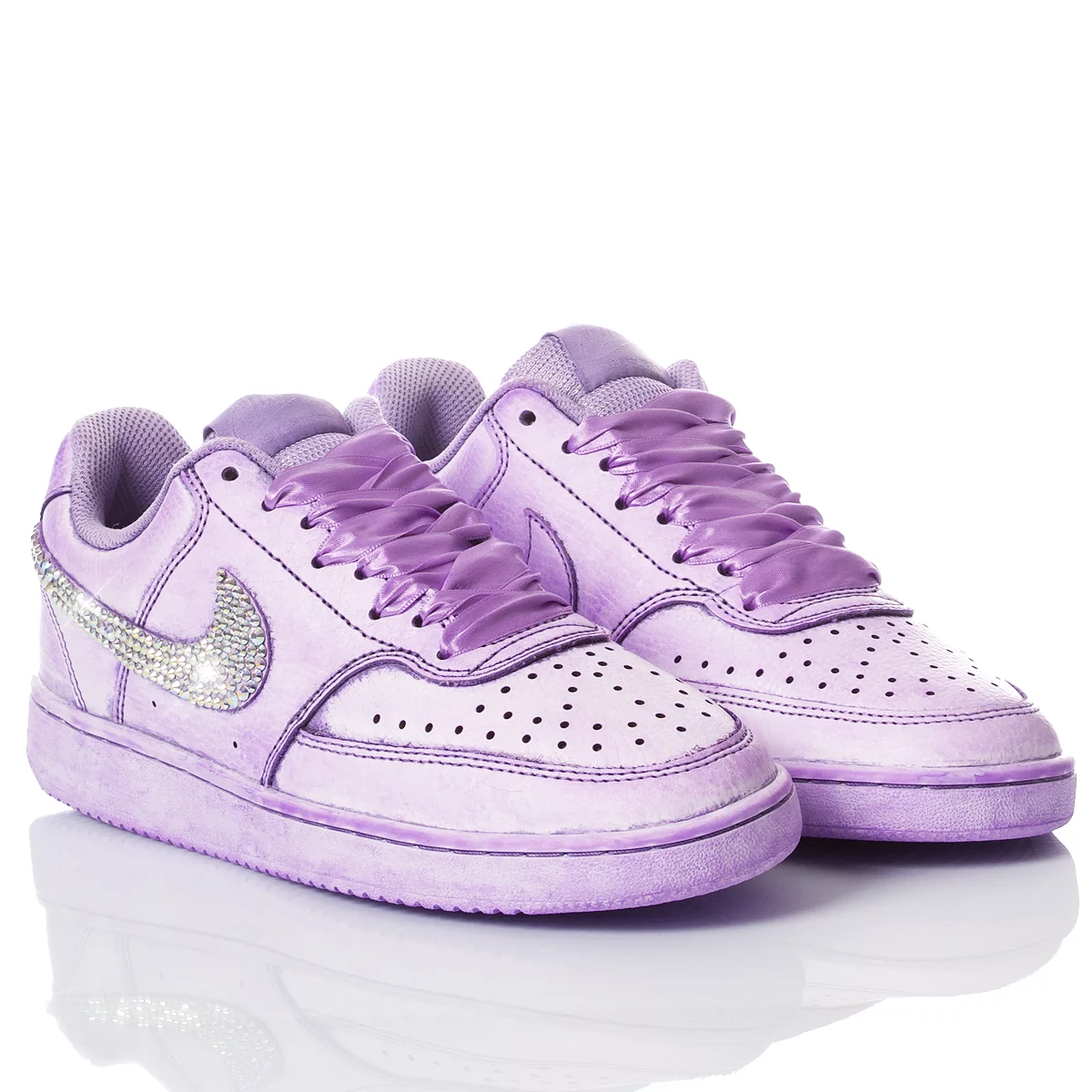 Nike Washed Crystal Court Vision Used-Waschung, Special, Swarovski