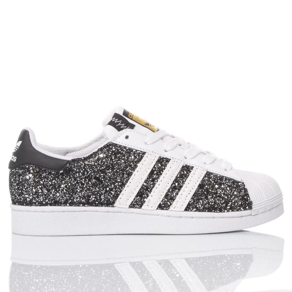Adidas Superstar noires avec des paillettes