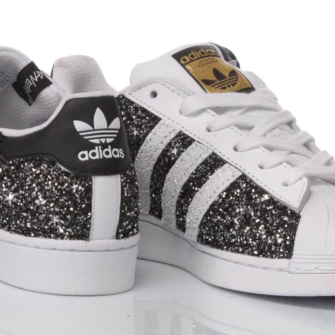 Adidas Superstar noires avec des paillettes - Main Image