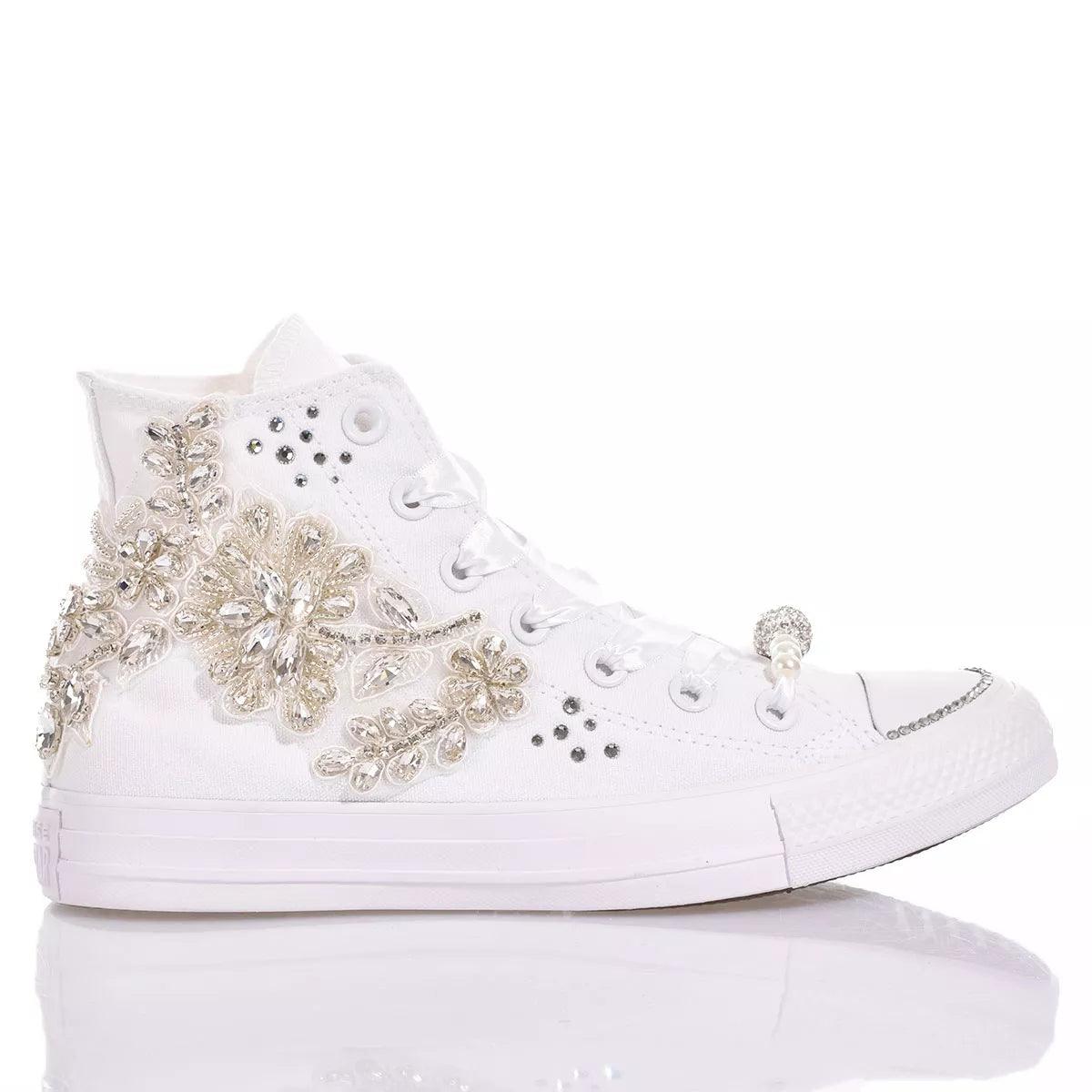 Basket Blanche Femme Chaussures De Mariage Personnalisu00e9