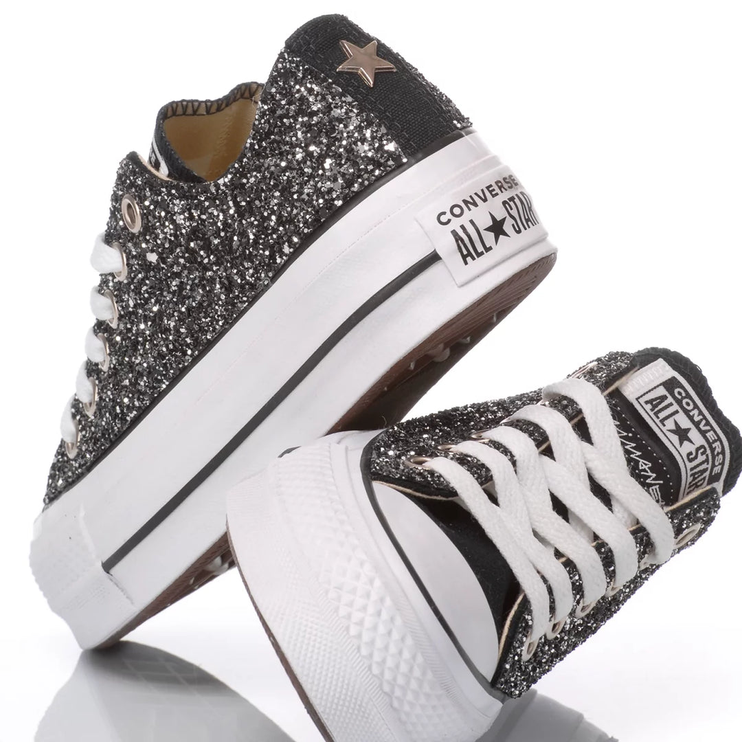 Converse Platform Ox Glitter Nero