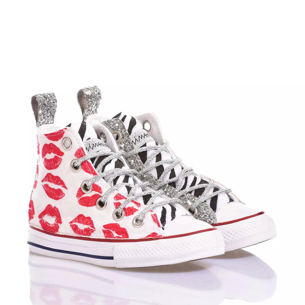 Converse Junior Glitter Kiss Chuck Taylor Hi Animalier,Glitter