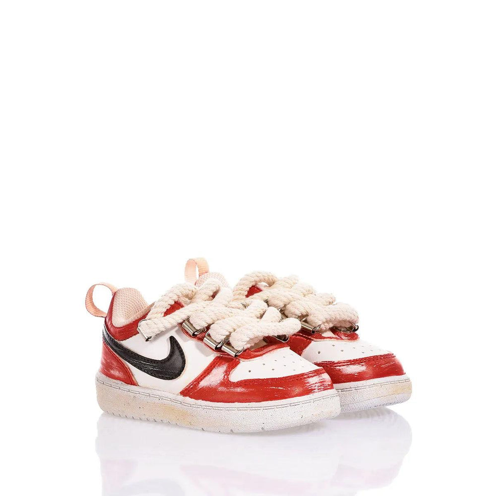 Nike Baby Red Vintage Court Vision Dipinto