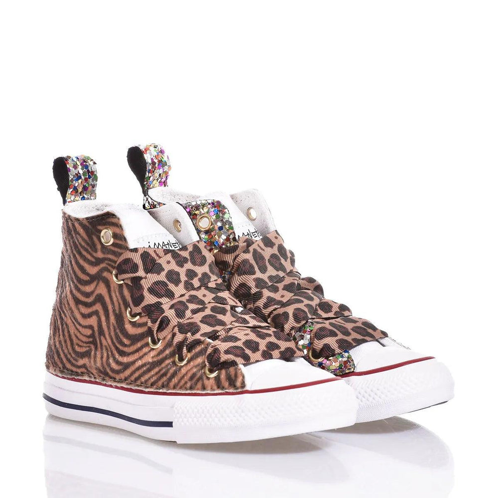 Converse Junior Tiger Rainbow Chuck Taylor Hi Animalier,Glitter