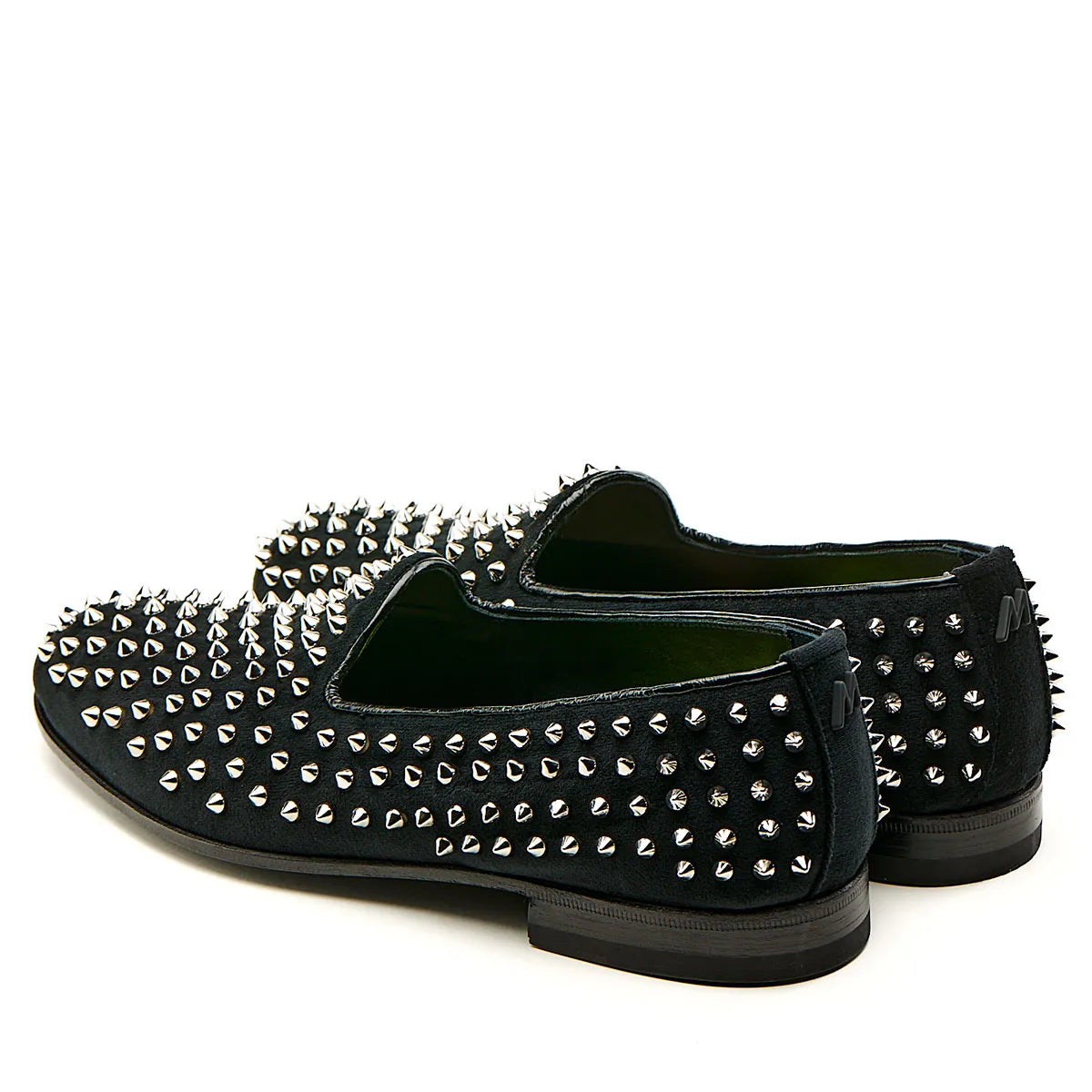 Men’s studded designer loafer. Never worn, with tags Black patent leather loafers with a bold studded finish and  main image 2