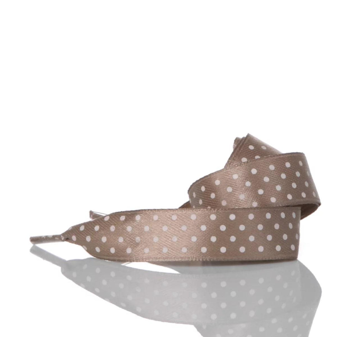 Polka Dot Taupe Satin Laces 110 cm - Main Image