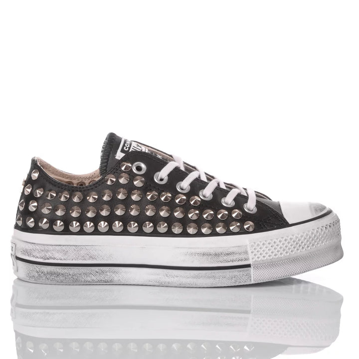 Converse Platform OX Pelle Borchia Nera