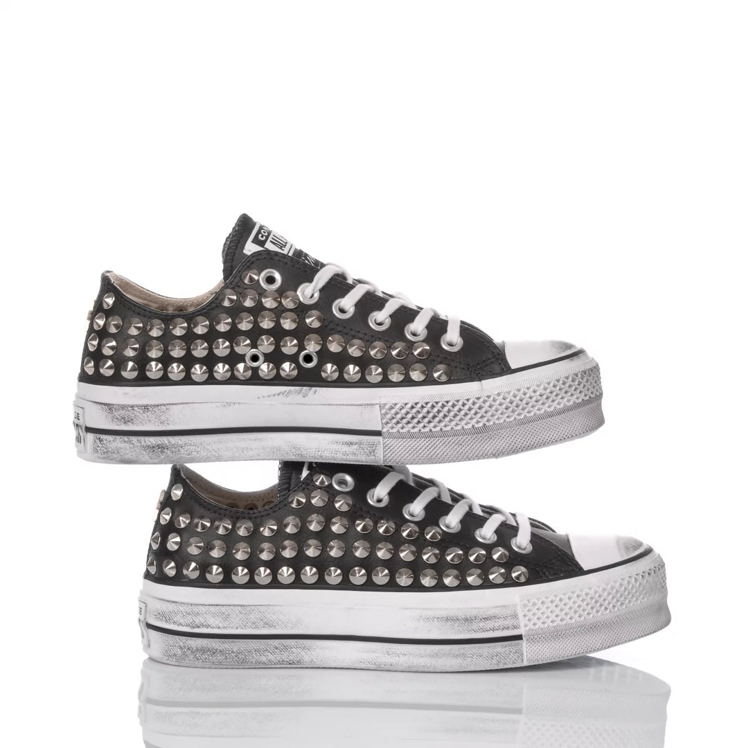Converse Platform OX Pelle Borchia Nera