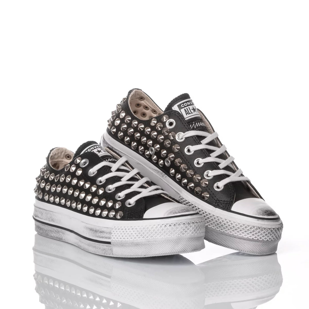 Converse Platform OX Pelle Borchia Nera