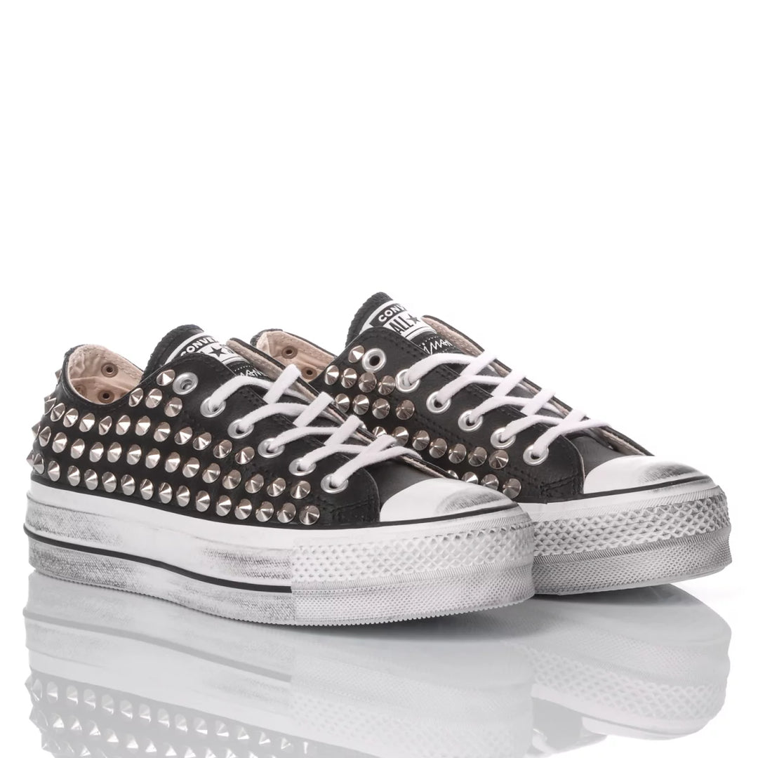 Converse Platform OX Pelle Borchia Nera