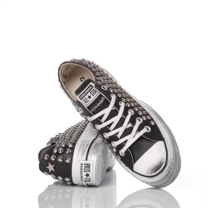 Converse Platform OX Pelle Borchia Nera