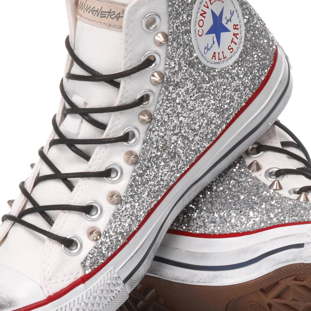 Converse Glitter Silver Chuck Taylor Hi Glitter