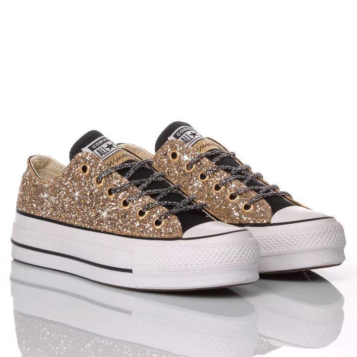 Converse Platform Ox Glitter Oro