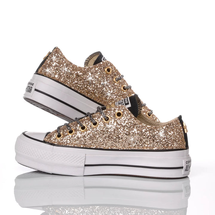 Converse Platform Ox Glitter Oro
