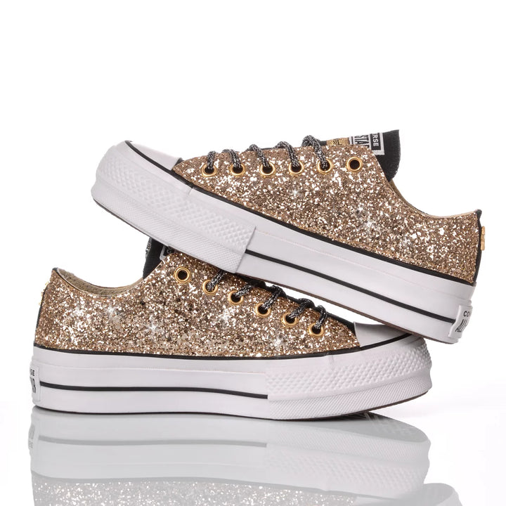 Converse Platform Ox Glitter Oro
