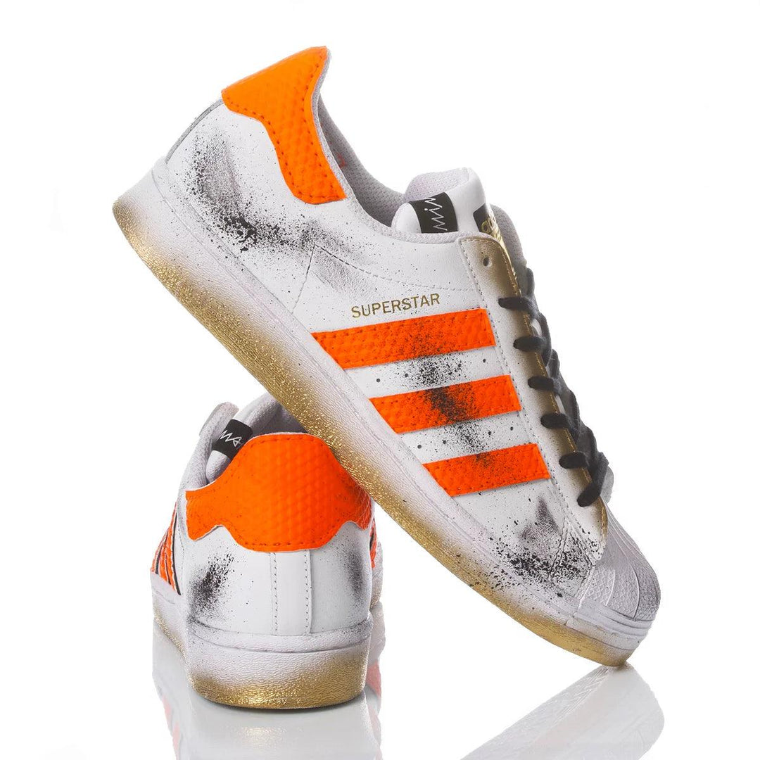 Adidas Superstar Orange Boost personnalise Mimanera Adidas Superstar Orange Boost personnalise Mimanera