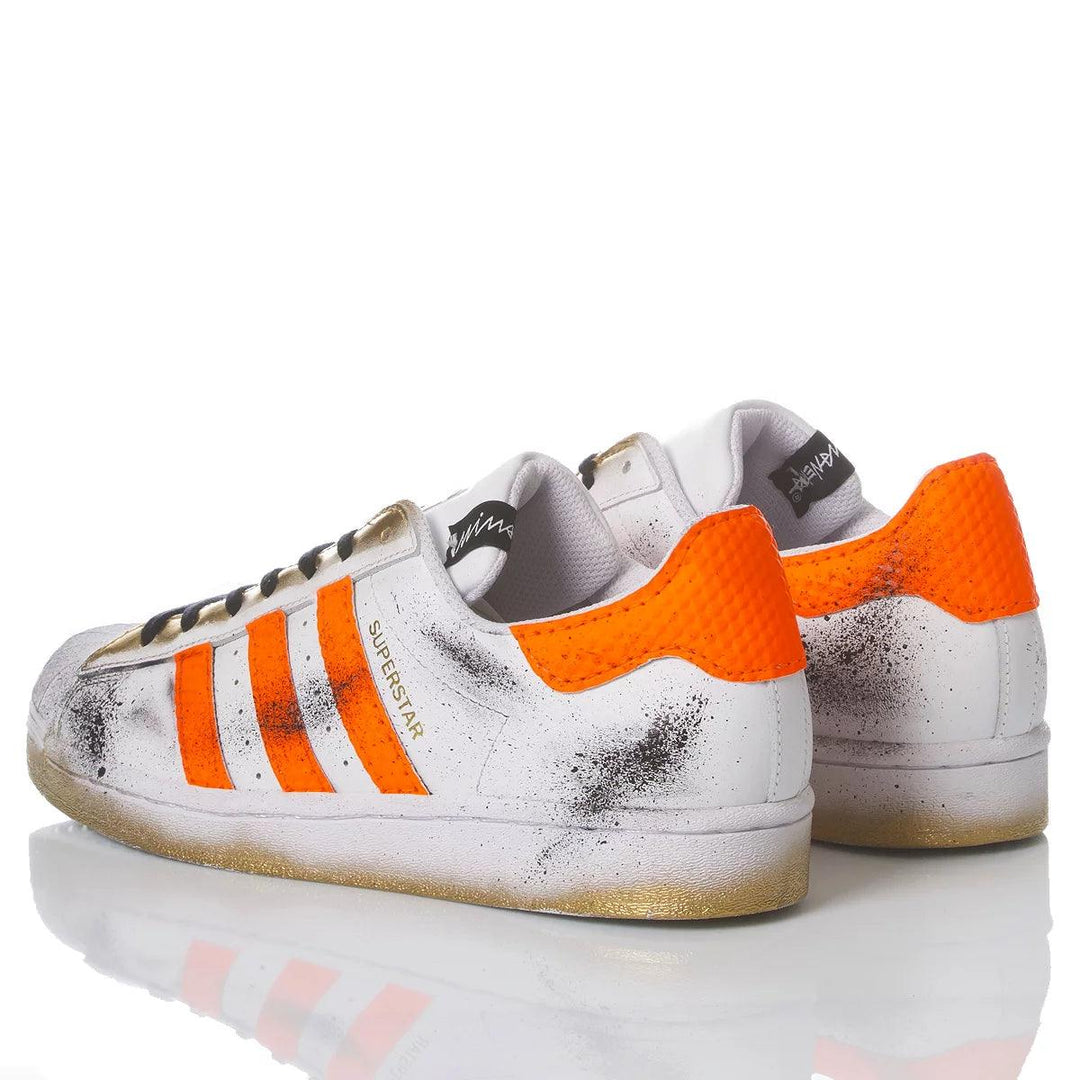 Adidas Superstar Orange Boost personnalise Mimanera Adidas Superstar Orange Boost personnalise Mimanera