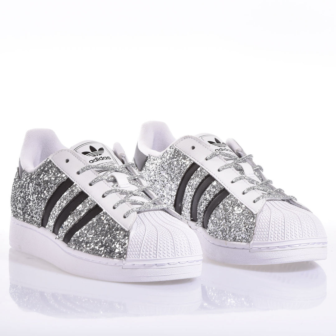 Adidas Superstar Glitter Shimmer Silver
