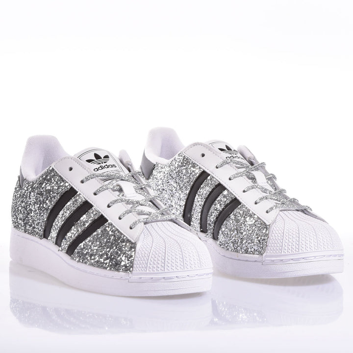 Adidas Superstar Glitter Shimmer Silver