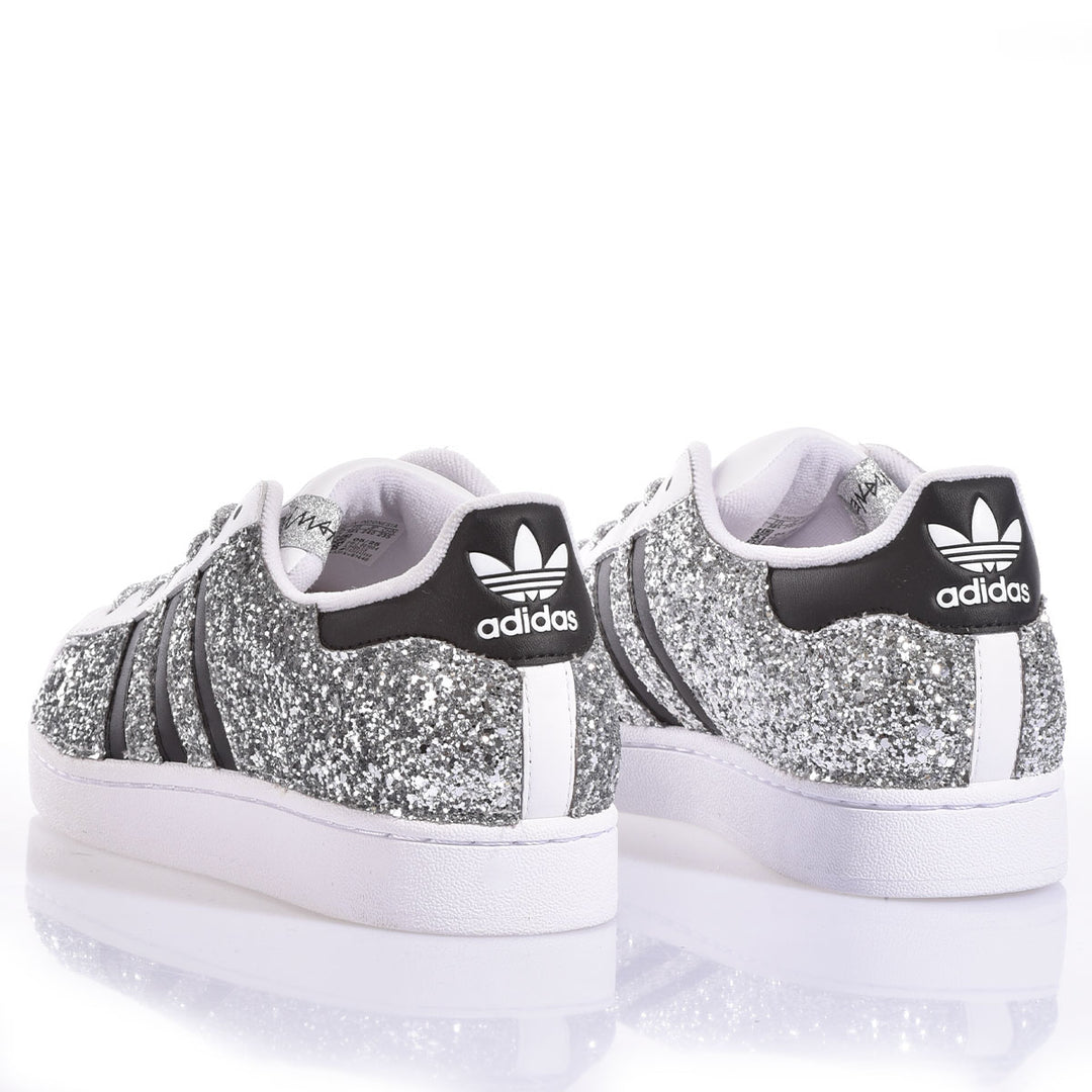 Adidas Superstar Glitter Shimmer Silver