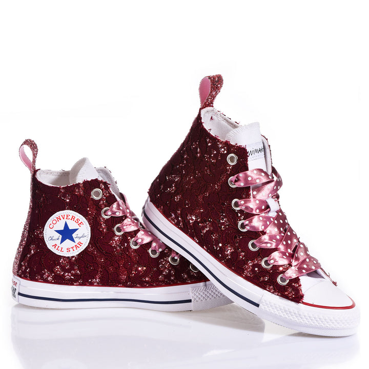 Converse Burgundy Lace