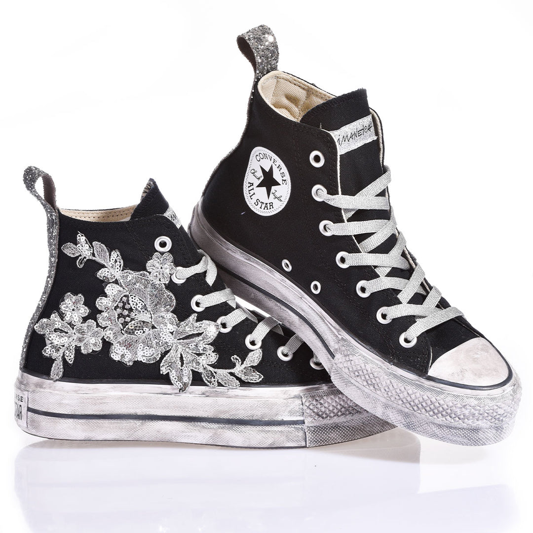 Converse Platform Silver Flowers